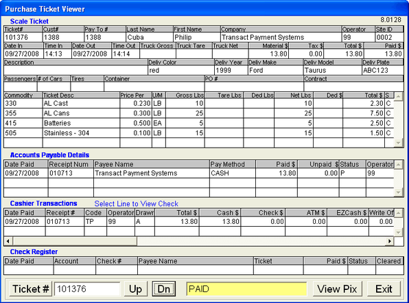 Purchase Ticket Viewer