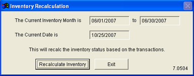Inventory Recalculation