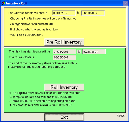 Inventory Roll