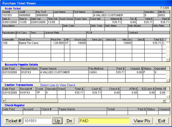 Purchase Ticket Viewer